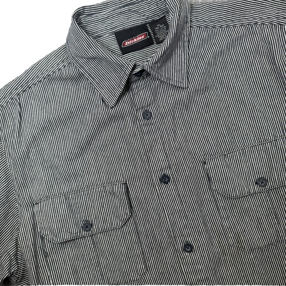 Dickies Hickory Stripe Work Shirt‎ Mens XL 46-48 100% Cotton Button-Down VTG - Picture 1 of 9